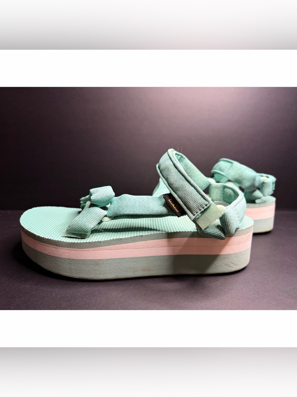 Teva Flatform Universal Sandals In The Discontinued Light Multi Pastel Colorway